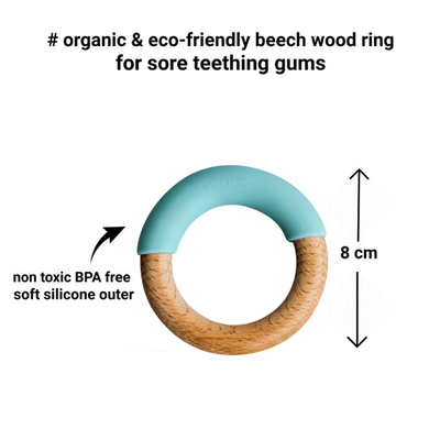 Wood + Silicone Simple Ring Blue
