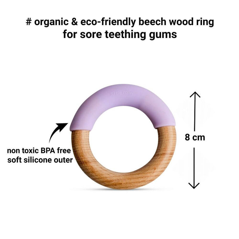 Little Rawr Wood + Silicone Simple Ring Purple