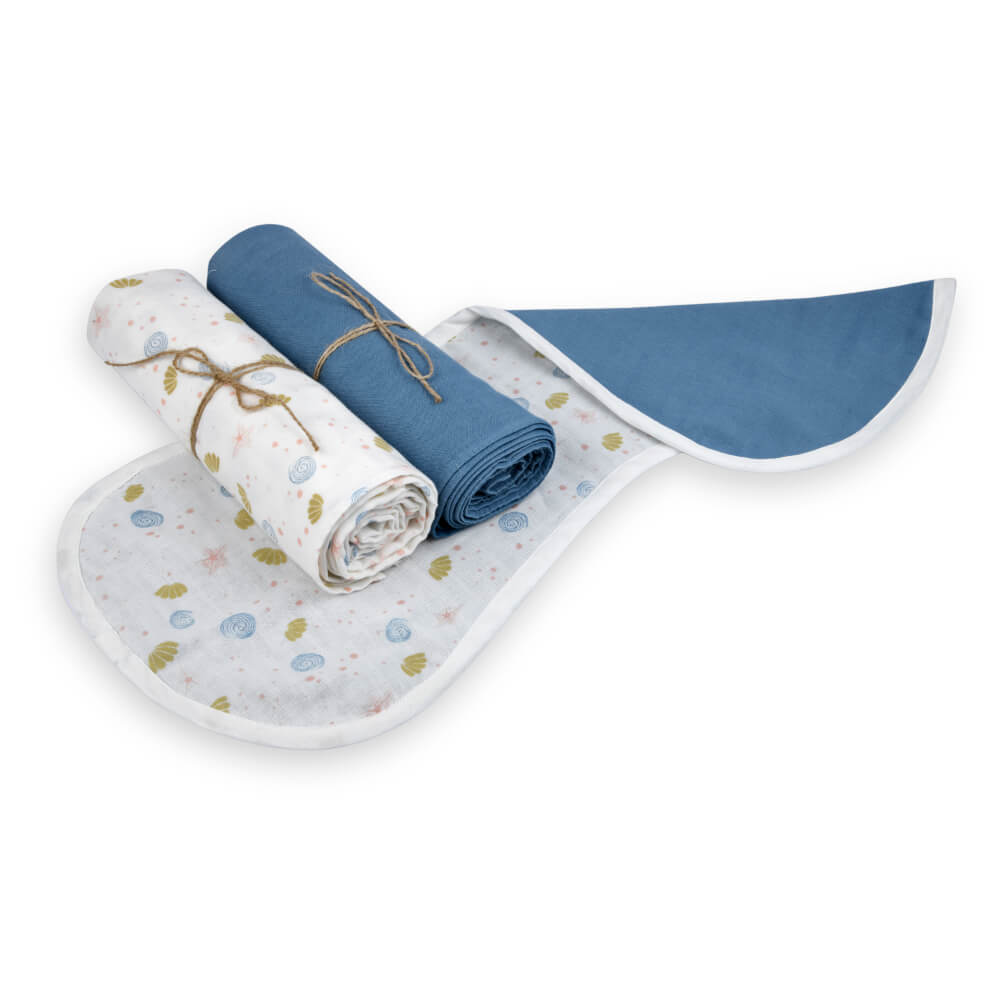 Kokolo Organic Muslin & Naturally Dyed Burp Cloth & Swaddles