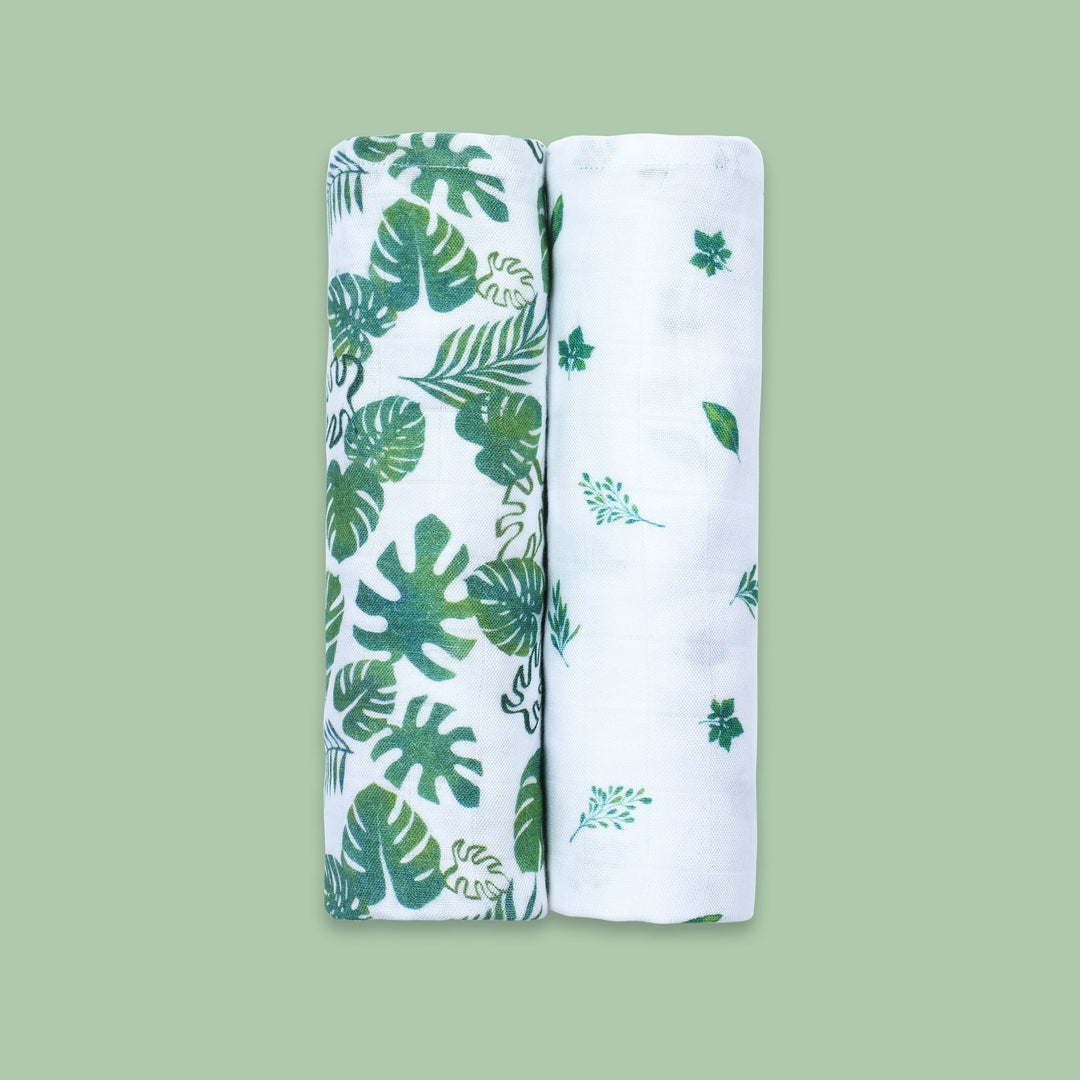 Bamboo Muslin Swaddles (Set of 2) - Tropical Vibes Only
