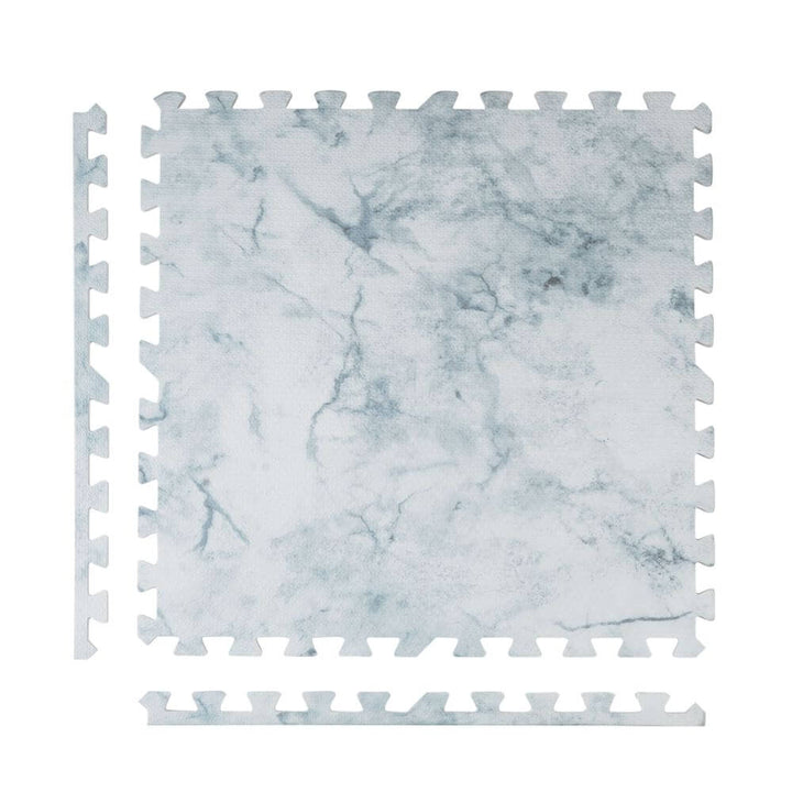 Interlocking Puzzle Mat Marble Print Grey