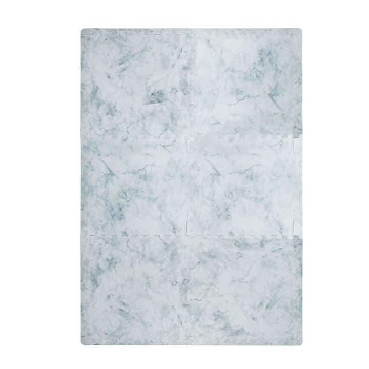 Interlocking Puzzle Mat Marble Print Grey