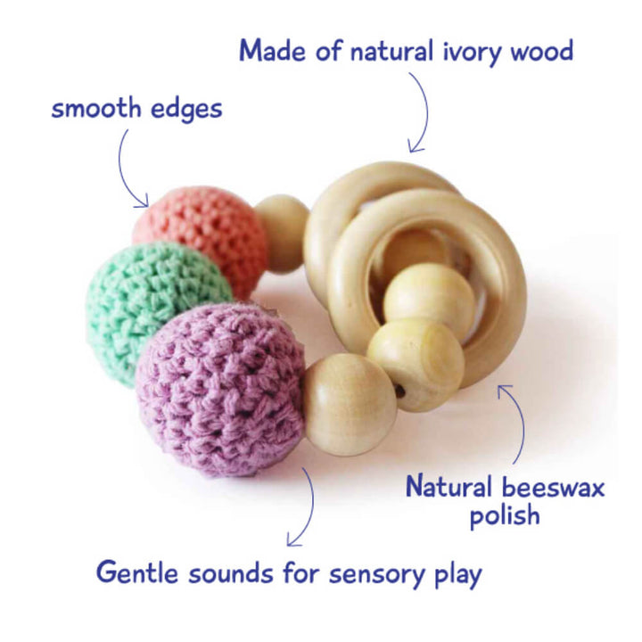 Wooden Teether and Rattle Rings