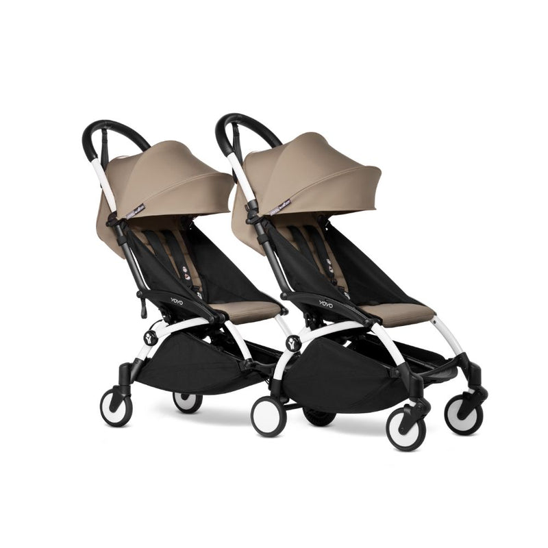 YOYO Double Stroller for Twins (6 months+) - White Frame
