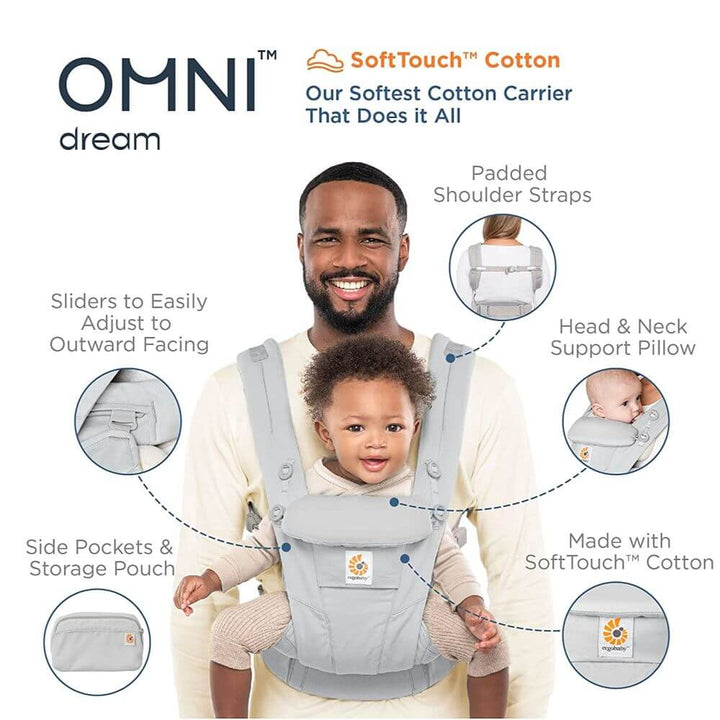 Ergobaby Omni Dream Baby Carrier - Pearl Grey
