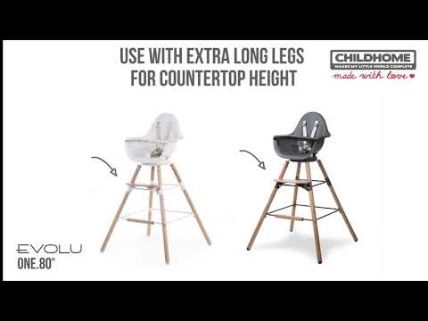 Childhome Evolu One.80° Rotating Highchair (50-75 Cm/*90 Cm) - Natural/Anthracite