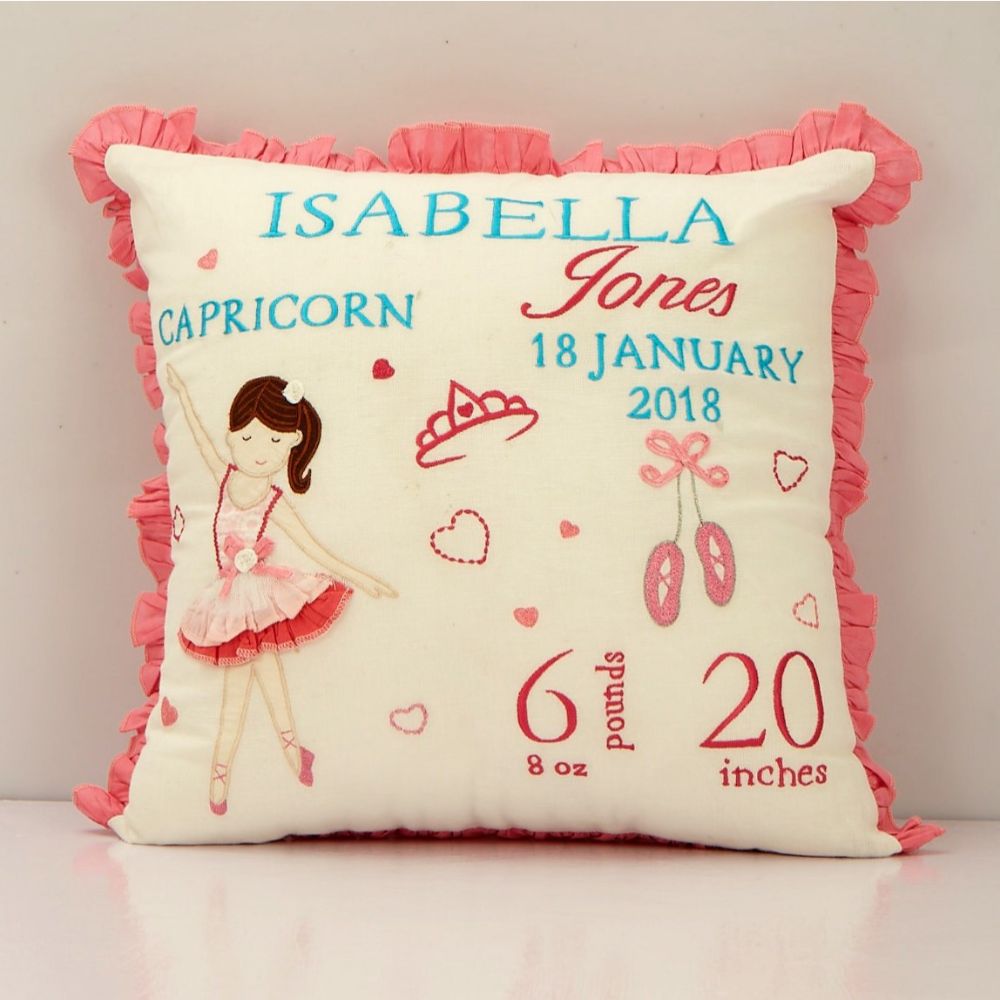 Little West Street Personalized Ballerina Birth Pillow