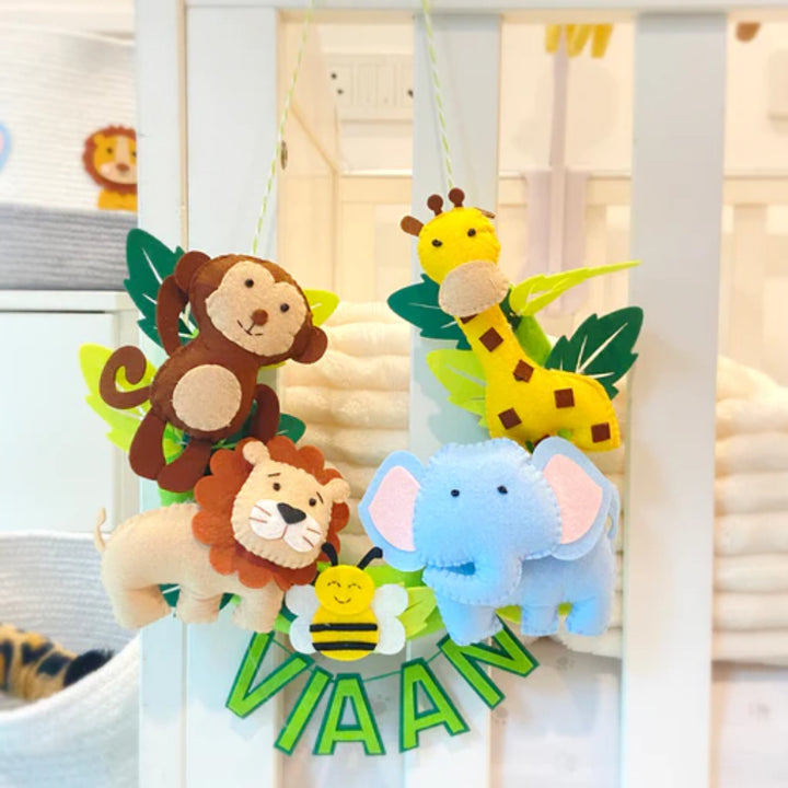 GWD Kids Personalised Wild Jungle Animal Wall Hanging