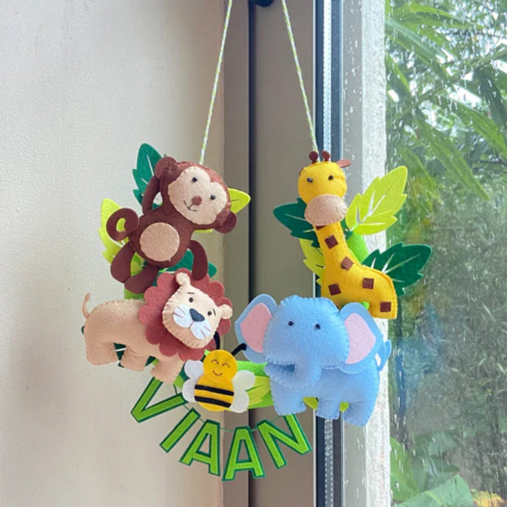 GWD Kids Personalised Wild Jungle Animal Wall Hanging