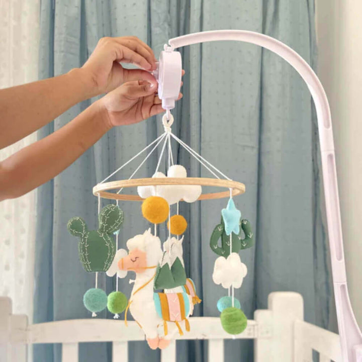 GWD Kids Baby Llama Cot Mobile - Amber