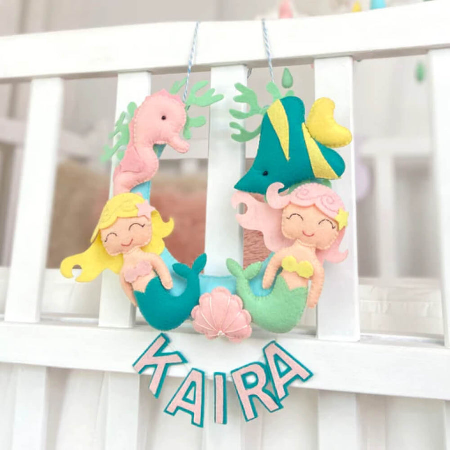 GWD Kids Personalised Mermaid Wall Hanging