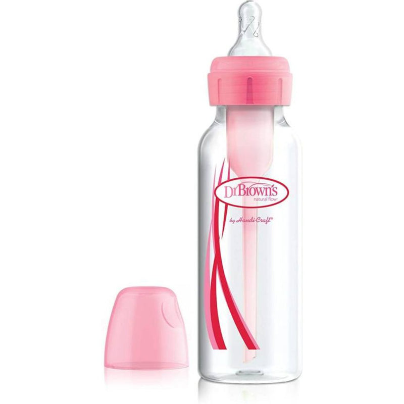 Natural Flow Options Standard Neck Baby Bottle 250ml - Pink