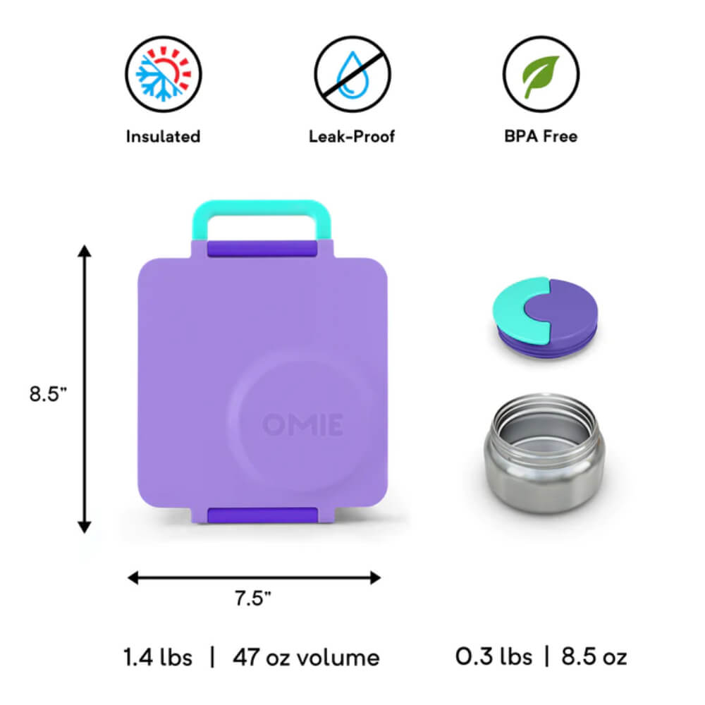 Omie Insulated Bento Lunch Box-Purple Plum